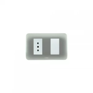 Interruptor Simple 9/12+ Enchufe 10a 250v Blanco Plata Lexo