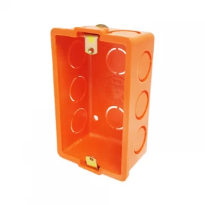 Caja Plastica 5/8 Oreja Metalica para tabique naranja 12 ENT