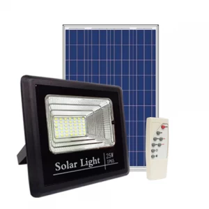 KIT FOCO REFLECTOR LED CON CONTROL Y PANEL SOLAR 25W LUZ FRIA MULTICHIP-LOGIC