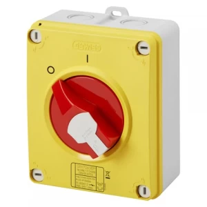 INTERRUPTOR ROTATORIO SOBREPUESTO 3P 32A IP65 M/ROJA GEWISS REF GW70435P