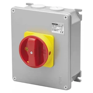 INTERRUPTOR ROTATORIO SOBREPUESTO MET 3P 80A IP65 M/ROJA GEWISS REF GW70572