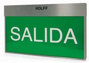 SEÑALETICA SALIDA DOS CARAS EMERGENCIA DE LED INOXIDABLE BIGLED KOLFF