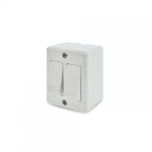 Interruptor Doble Sobrepuesto 9/15 Blanco Lexo