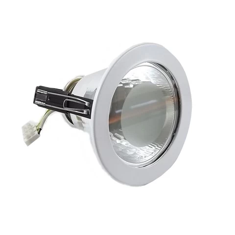 Foco Led embutido redondo E-27 4 Plg Bisel Cromado S/AMP