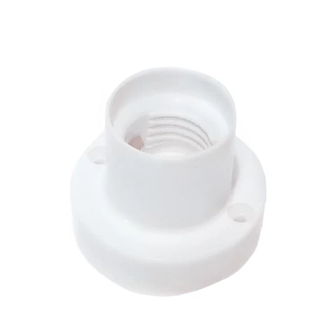 Base recta C/Bornes conex E-27 Blanca
