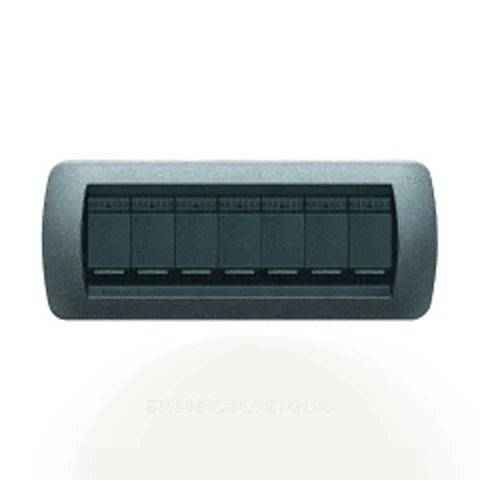 PLACA 7 MOD GRAFITO TITANIO BTICINO REF L4807GFT