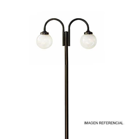 Poste Fiero Negro de 3 metros con base para 2 globo de 25 cm