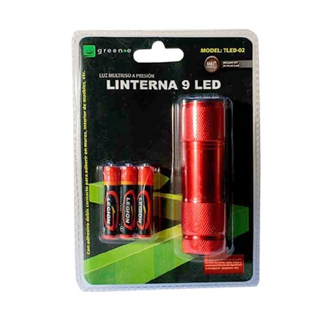 LINTERNA LED 9 LED ALUMINIO-