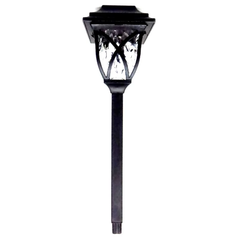 ESTACA FAROL SOLAR LED 2,5W CALIDO PLASTICO NEGRO