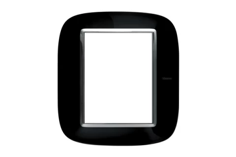 PLACA 3+3  COLOR  NEGRO SOLIDO  MODELO ELIPTICA BTICINO REF HB4826NR