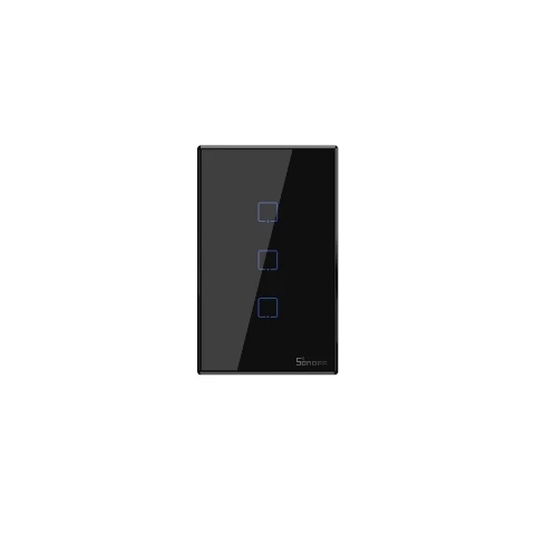 Interruptor De Pared Wifi Negro Sonoff De 3 Canales