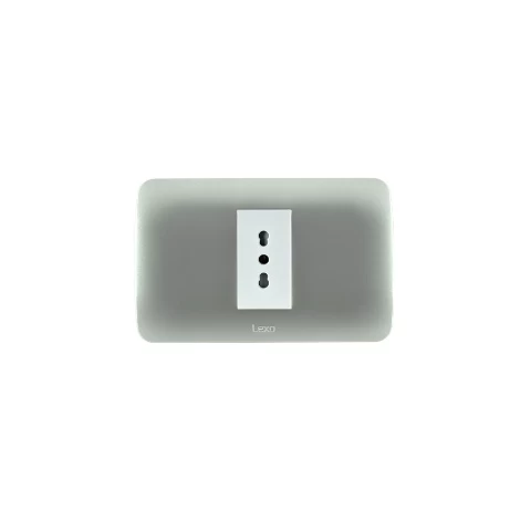 Enchufe Simple 10/16a 250v Blanco Plata Lexo