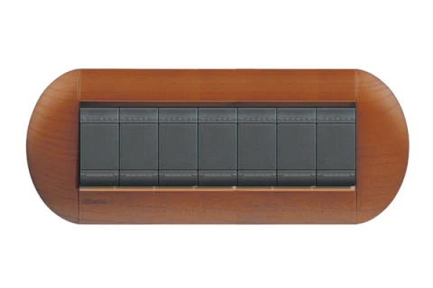 PLACA ELIPTICA 7 MODELO LIVING LIGHT.TERMINACION CEREZO AMERICANO BTICINO COD REF LNB4807LCA PLACA ELIPTICA 7 MODELO LIVING LIGHT.TERMINACION CEREZO AMERICANO BTICINO COD REF LNB4807LCA