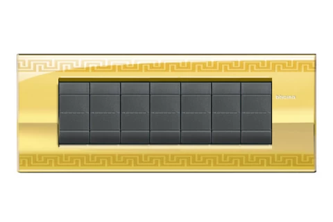 PLACA AIR 7 MODULOS COLOR GRIEGA MODELO LIVING LIGHT BTICINO COD REF LNC4807GK