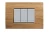 PLACA RECTANGULAR 3 MODELO LIVING LIGHT. TERMINACION NOGAL ITALIANO BTICINO REF LNA4803LNC